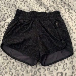 Lululemon Black cheetah print tracker short